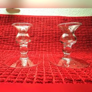 Princess House Crystal Ball stemmed candlesticks